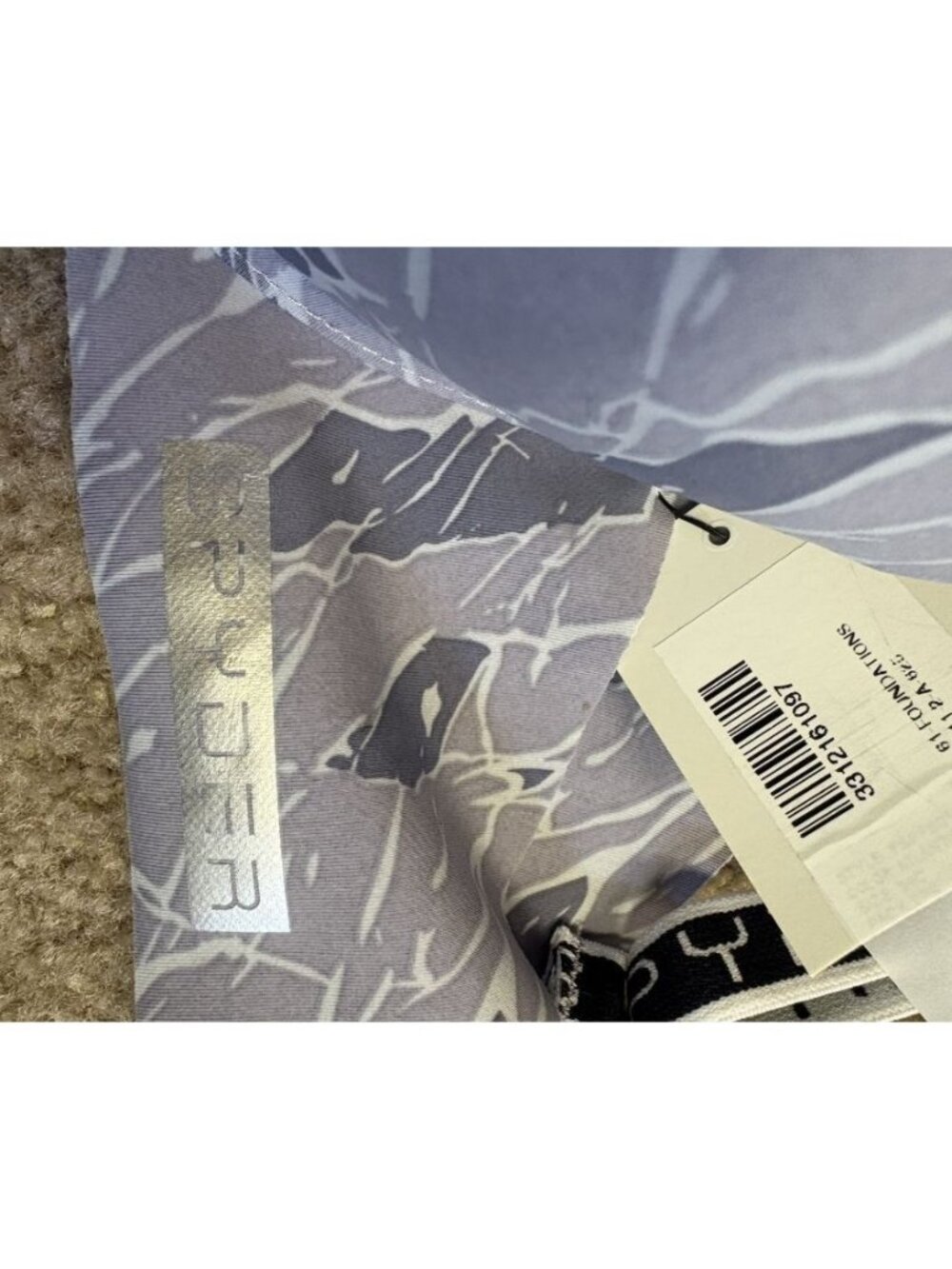 Spyder Intimate Bra Size 34C Laser Cut Push Up Gray Geometric NWT - Picture 2 of 5